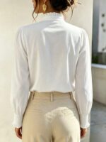 Camasa Dama Arian Alba cu Broderie Neagra - imagine 2