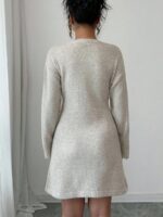 Rochie Scurta Tricotata Sandrina Gri - imagine 2