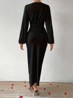 Rochie Lunga Beatrice Neagra - imagine 3