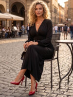 Rochie Lunga Beatrice Neagra - imagine 2