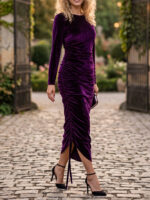 Rochie Lunga Lupita Mov Catifea