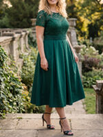 Rochie Midi Britta Verde - Marimi Mari