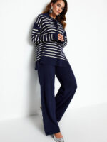 Compleu Tricotat cu Pantalon Elisa Bleumarin