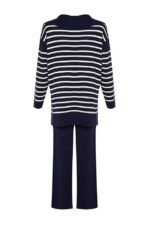 Compleu Tricotat cu Pantalon Elisa Bleumarin - imagine 7