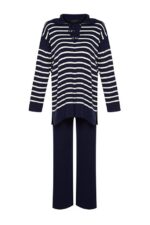 Compleu Tricotat cu Pantalon Elisa Bleumarin - imagine 6