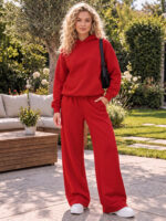 Trening Dama format din Pantalon Negru si Bluza Ariana Rosu - imagine 3