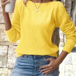Pulover Tricotat Lara Galben - imagine 6