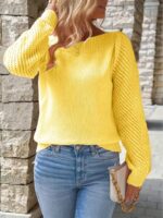 Pulover Tricotat Lara Galben - imagine 3