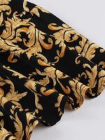 Rochie Lunga Misha Neagra cu Print Floral Galben - imagine 6