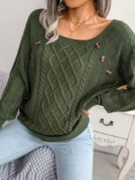 Pulover Tricotat Larisa Khaki - imagine 4