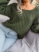 Pulover Tricotat Larisa Khaki - imagine 3