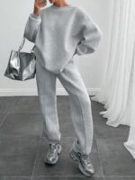 Trening Tatiana Gri format din Pantalon si Bluza - imagine 6