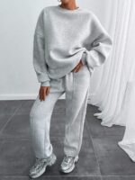 Trening Tatiana Gri format din Pantalon si Bluza