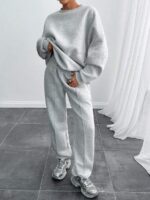 Trening Tatiana Gri format din Pantalon si Bluza - imagine 4