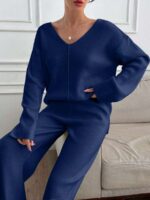 Compleu Tricotat cu Pantalon Sorana Bleumarin - imagine 5