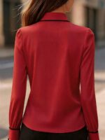 Bluza Dama Sofica Rosie cu Cravata - imagine 2