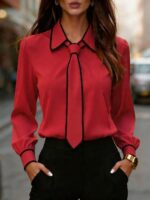 Bluza Dama Sofica Rosie cu Cravata