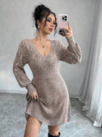 Rochie Scurta Tricotata Tessa Maro