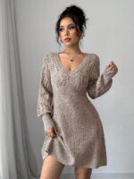 Rochie Scurta Tricotata Tessa Maro - imagine 3