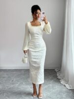 Rochie Lunga Amena Alba - imagine 3