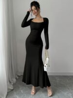 Rochie Lunga Leslie Neagra