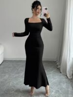 Rochie Lunga Leslie Neagra - imagine 4