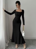 Rochie Lunga Leslie Neagra - imagine 3