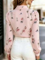 Bluza Dama Xenia Roz cu Print Floral - imagine 2