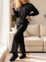Compleu Tricotat cu Pantalon Jairus Negru