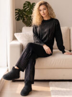 Compleu Tricotat cu Pantalon Jairus Negru - imagine 2