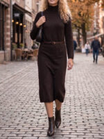 Rochie Midi Tricotata Erlanda Maro