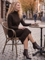 Rochie Midi Tricotata Erlanda Maro - imagine 3