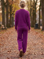 Compleu Tricotat cu Pantalon Astrid Mov - imagine 2