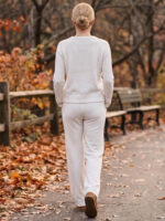 Compleu Tricotat cu Pantalon Astrid Alb - imagine 2