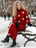 Compleu Tricotat format din Rochie fara Maneci si Bluza Andreea Rosu - imagine 2