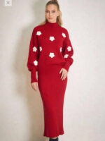 Compleu Tricotat format din Rochie fara Maneci si Bluza Andreea Rosu - imagine 4