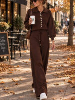 Compleu Tricotat cu Pantalon Sofia Maro