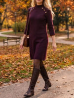 Rochie Scurta Tricotata Fabiola Grena