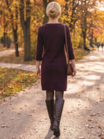 Rochie Scurta Tricotata Fabiola Grena - imagine 2