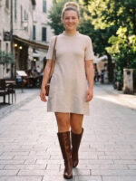Rochie Scurta Tricotata Ananda Bej