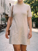 Rochie Scurta Tricotata Ananda Bej - imagine 4